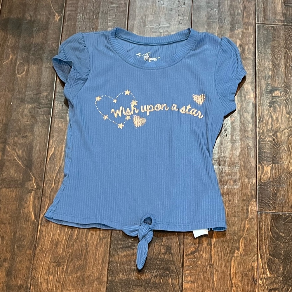 Blue Kids Shirt with Tie Detail Sweet Dreams